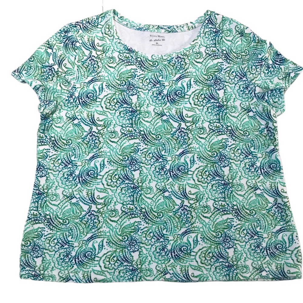 Studio works studio tee extra large green short sleeve tee